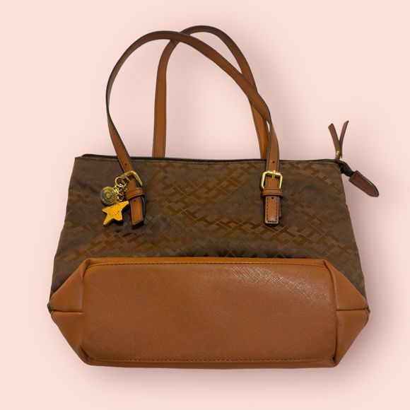 Tommy Hilfiger Brown Monogram Shoulder Bag - Picture 2 of 7
